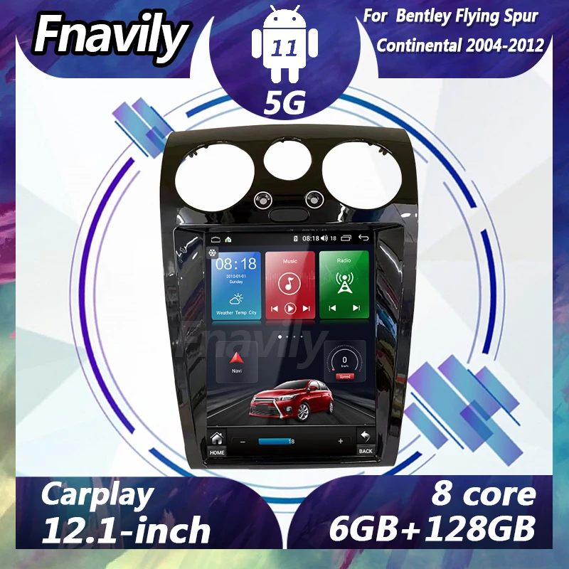 

Fnavily 12.1'' Android 11 car dvd player For Bentley Flying Spur Continental Car radio Tesla style video stereos GPS Navigation