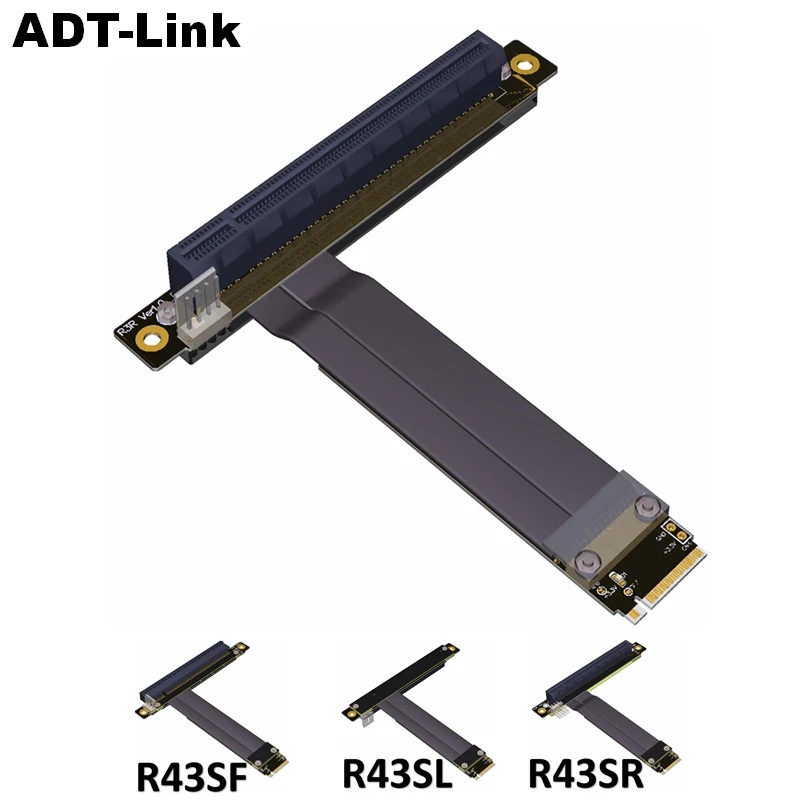 

32G/bps PCI-e 16x To M2 M.2 NGFF NVMe Key-M 2230 2242 2260 2280 Riser Card Gen3.0 Cable PCIe x16 Extender with Sata Power Cable