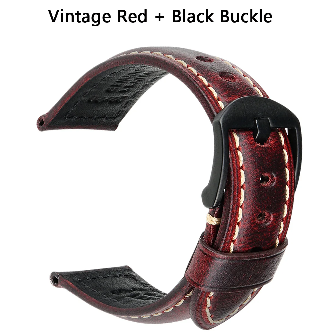 Maikes Handgemaakte Horlogeband 20mm 22mm 24mm Vintage Lederen Horlogeband Met Vlindergesp Smart Horlogeband voor Panerai