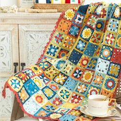 Susan's Family Crochet Blanket DIY Material Package Mexico Patchwork Multi-purpose Blanket DIY Adult Crochet Kits Woolen Blanket