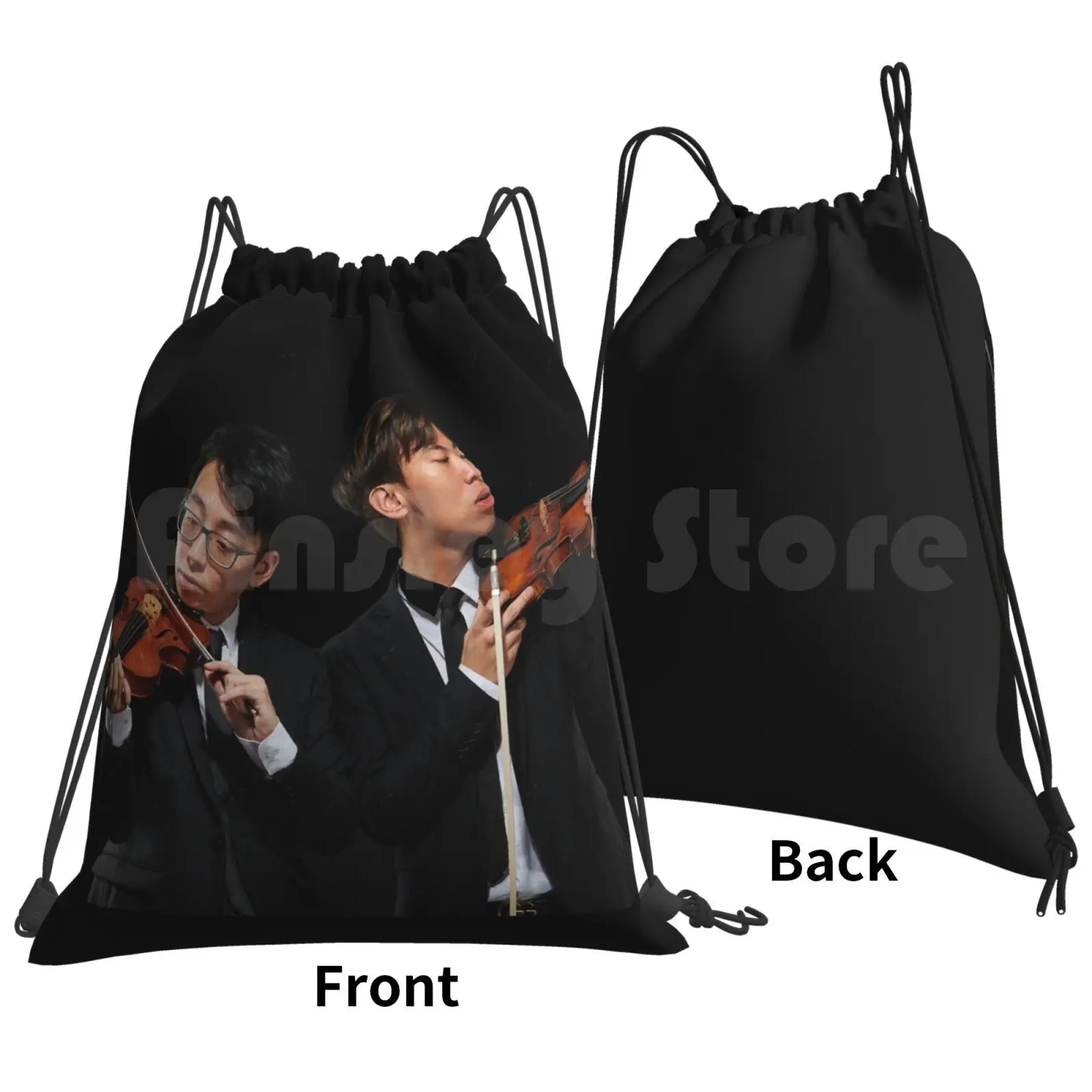 Twoset Violin-Brett And Eddy-Dynamic Duo Backpack Drawstring Bags Gym Bag Waterproof Twoset Two Set Violin Twosetviolin