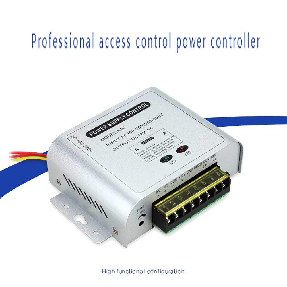 Mini AC 100-260V Toegangscontrole Voeding Controller DC 12V 5A Toegangscontrole Vertraging Power adapter