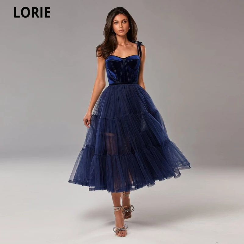 LORIE Sweetheart-line tiulowe sukienki wieczorowe 2021 regulowane ramiączka szata De soirée De Mariage powrót Zipper Vestidos De Festa