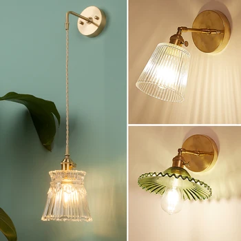 침실 욕실 거울 빛 옆에 북유럽 유리 벽 램프 미국 스타일 LED 벽 Sconces 빈티지 에디슨 조명 Luminaire
