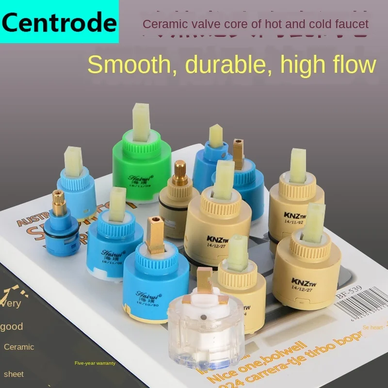 수도꼭지 밸브 코어, 고온 및 저온 혼합 내열성 세라믹 밸브 칩, 25/35/40 접시 대야 스위치 수리 부품