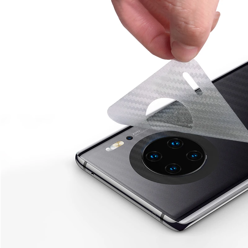 3D Carbon Fiber Skin Clear Drawing Film Wrap Skin Phone Back Sticker For HUAWEI Mate 30 Pro Mate 20X P30 Pro P20 Back Sticker