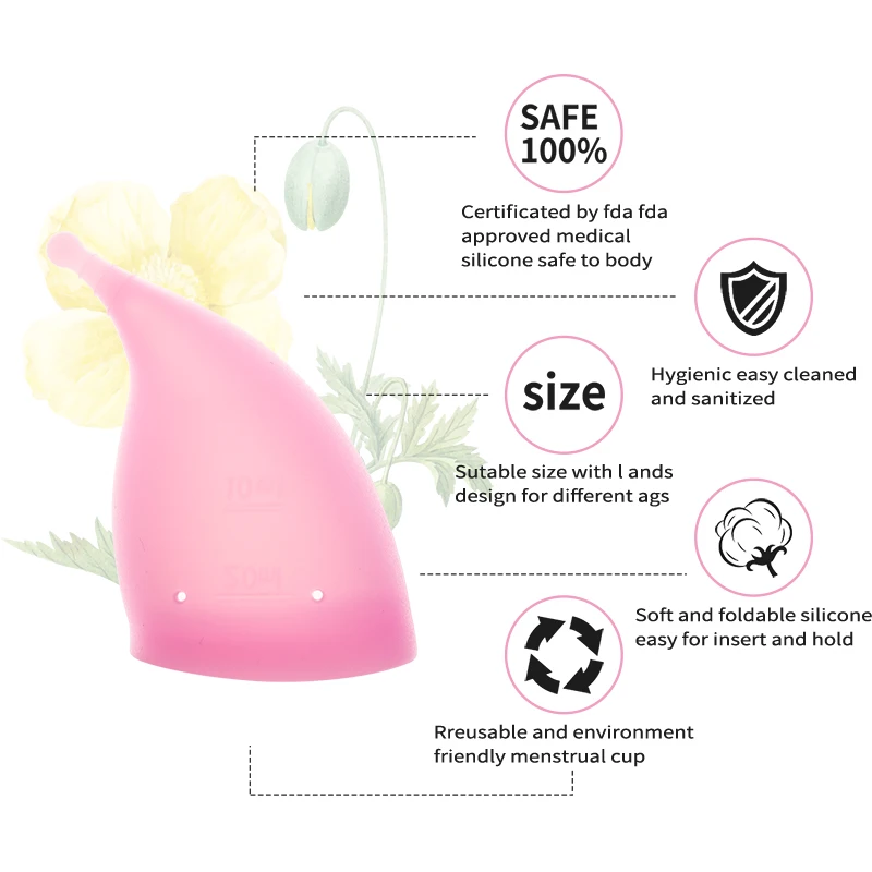 Women Menstrual Cup Menstrual Period Cup Medical Grade Silicone Feminine Hygiene Copa Menstrual de Silicone Medica Reusable Cup