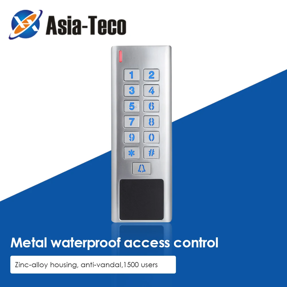 Waterproof IP67 Zinc-alloy RFID Door Access Control Reader 2000 Users WG input output  Access Control  Outdoor use with doorbell