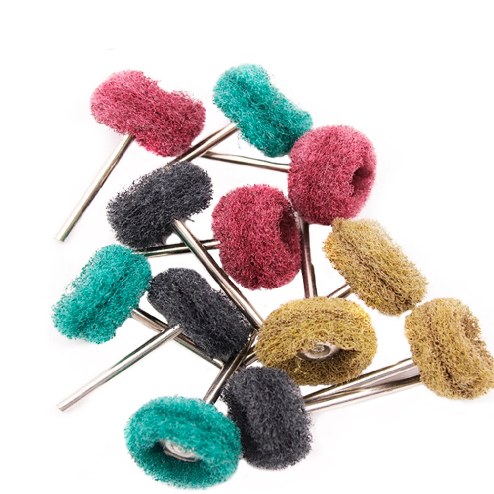 

12Pcs 3.0mm Mini Brush Scouring Pad Abrasive Wheel Nylon Fiber Grinding Sanding Head Buffing Polishing Wheel Set For Dremel