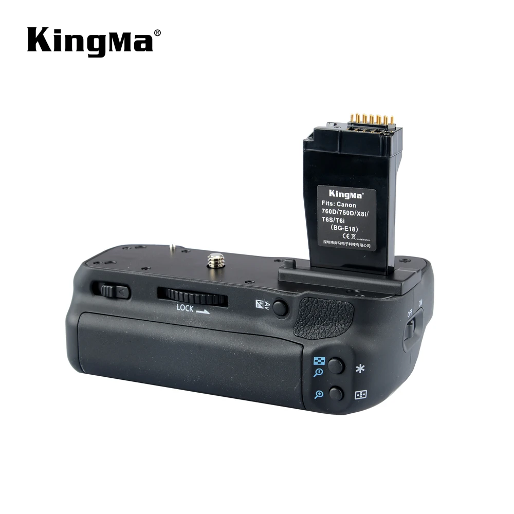 KingMa BG-E18 Battery Pack Grip Vertical Holder Battery Grip For Canon 750d 760d Kiss X8i  Rebel T6s/T6i Cameras