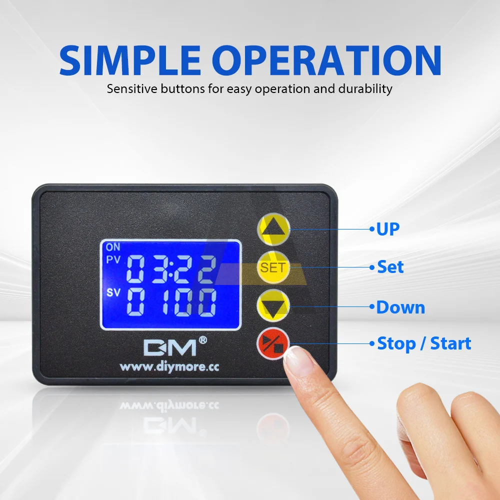 Programmable Digital Time Delay Switch DC 12V 24V AC 110V 220V Relay Open Timer Control Module 0-999s/min/hour LCD Delay Relay