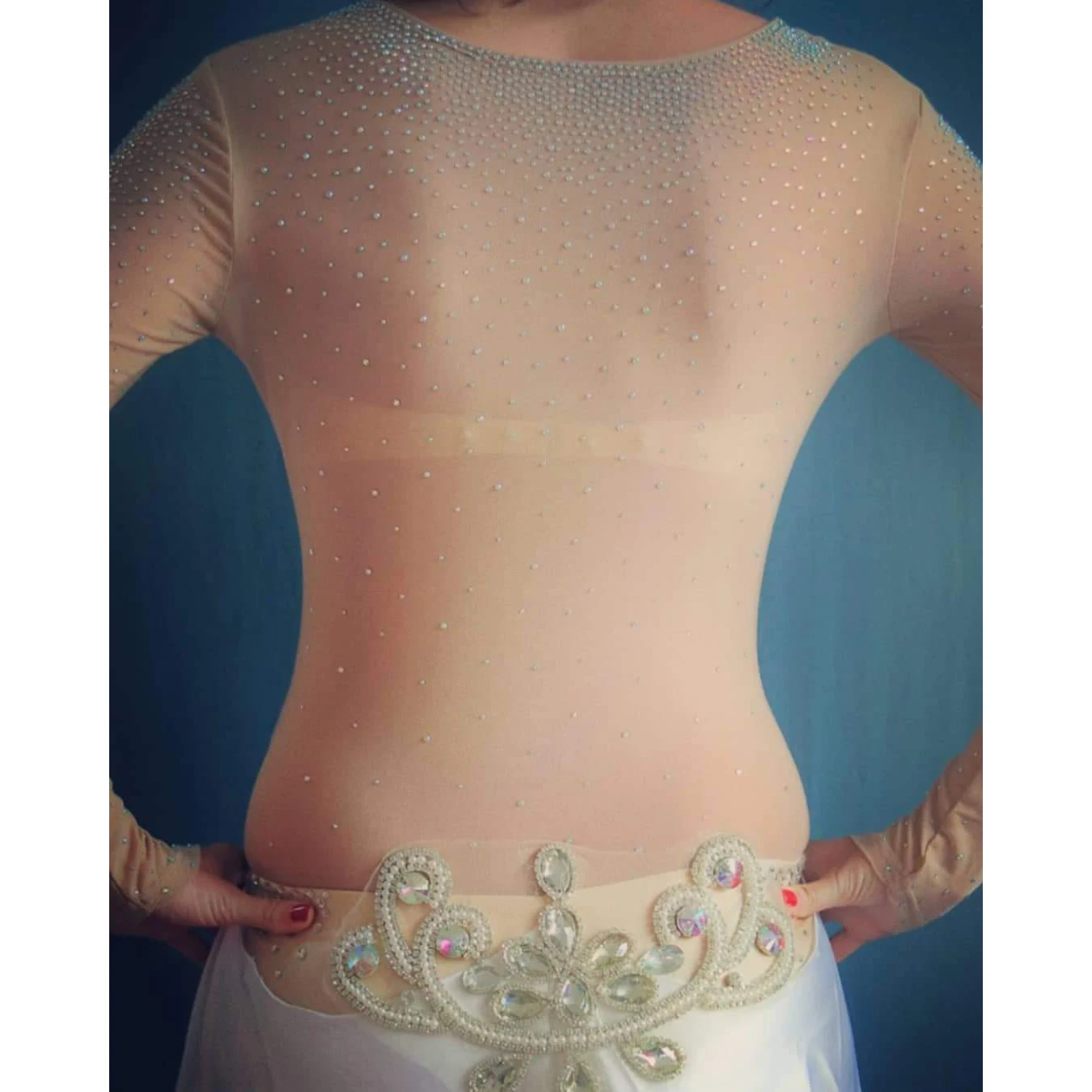 Più il Formato di Un Pezzo Body Accessori Maniche Lunghe Magliette e camicette Che Basa Camicia Delle Donne di Ballo di Danza Del Ventre Body di Perforazione a Caldo