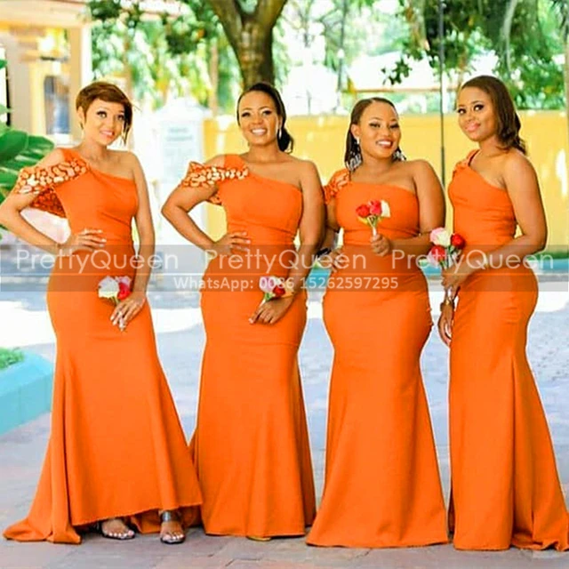 Robe de Demoiselle d Honneur Longue en Clip Orange Sirene One Initiated Fibrwomen ixde Mariage Demoiselle d Honneur AliExpress