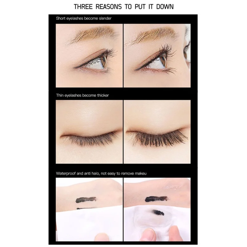 ธรรมชาติมาสคาร่ากันน้ำ Long Lasting Smudge-Proof หนาการจัดส่งเครื่องสำอางค์แต่งหน้า Curling Eyes Maquiagem ใหม่