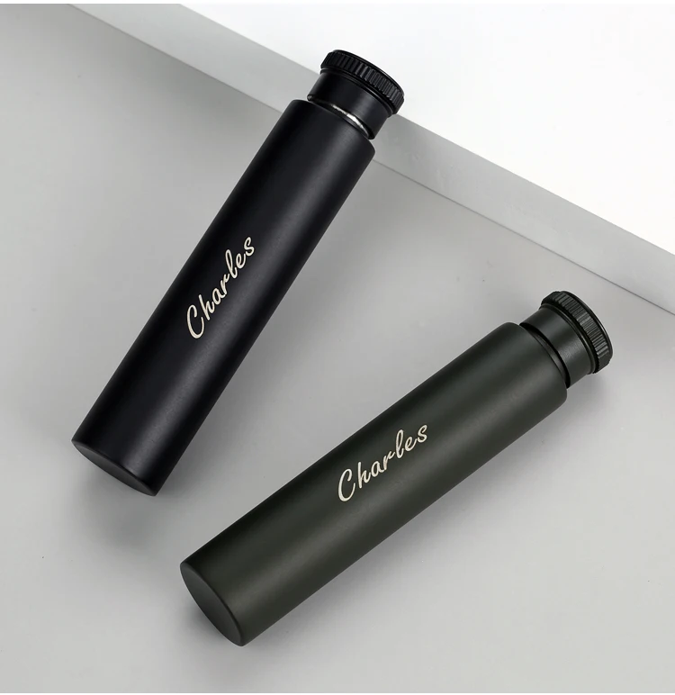 1 OZ Grün Schwarz Metall Edelstahl Mini Tragbare Flagon Flasche 30 ml Tasche Alkohol Wein Topf Flachmann mit Funnel Custom – Detail 4