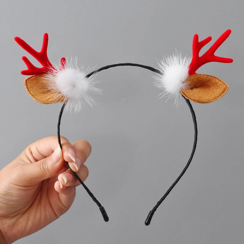 Christmas Headdress Girls Cute Antlers Hairpin Hairy Pine Cone Hairpins Children\'s top clip Hair bands Hair Accessories Gift