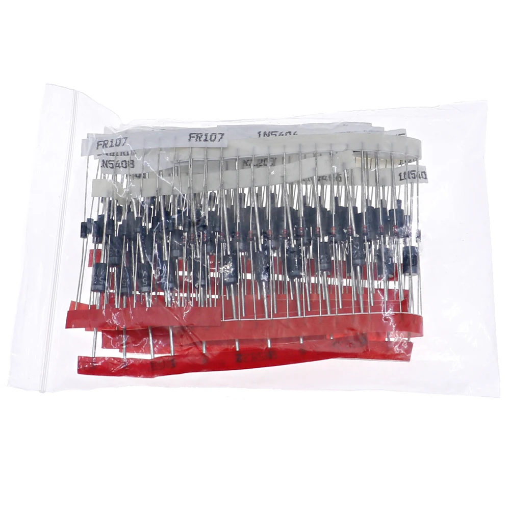 200pcs/lot Fast Switching Schottky Diode Assorted Kit 1N4001 1N4004 1N4007 1N5408 UF4007 FR207 1N5817 1N5819 1N5822 1N4148 RL207