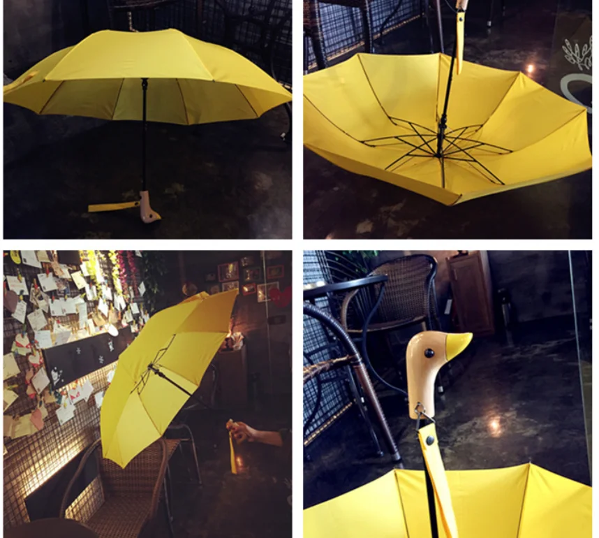 Cartoon Umbrella Duck Handle UV Protection Strong Stand Rain&Sun Umbrella Parasols