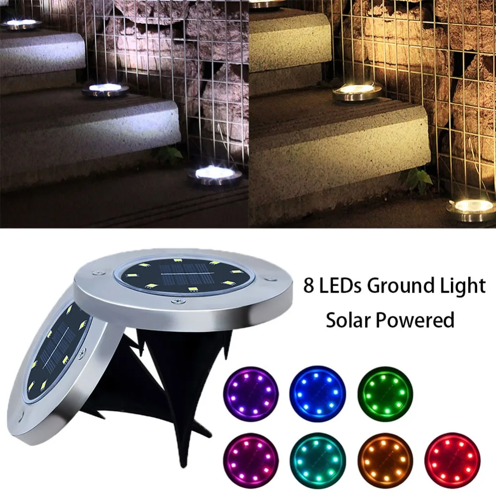 

4/8 LED Multi-use Solar Powered Ground Light Outdoor Path Light Spot Lamp Yard Garden Lawn Landscape Waterproof