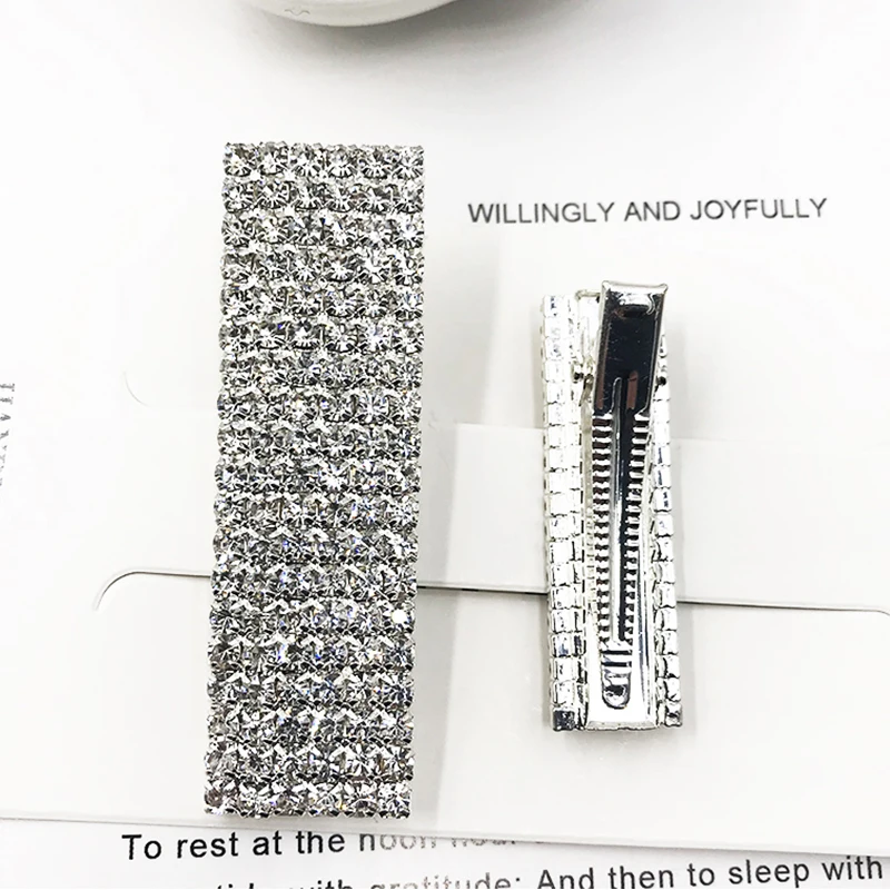 Vintage Luxurious Hairclip Full Drill Rhinestones Hair Clip for Women Geometric Hair Barrette Girls Hair Clips Hair Accessories