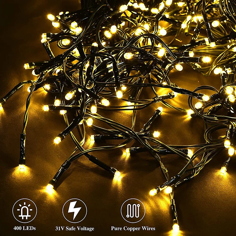 LED Garland Holiday Decoration String Light Fairy Twinkle Vine Lamp String EU Plug Powered Outdoor Indoor Christmas Tree Decor