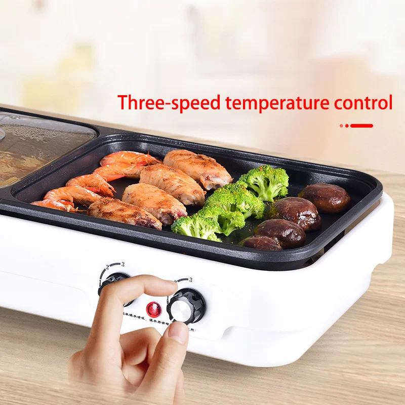 Smokeless Electric Grill Plate 220V Three-speed Temperature Control Portable for Home Outdoor Garden Party Non-Stick Pan SK06