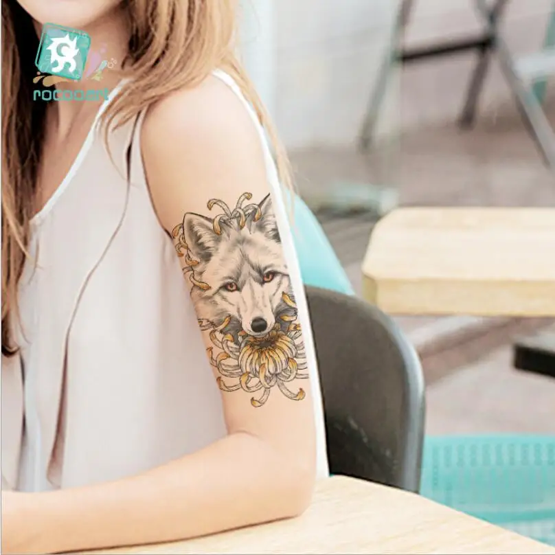 temporary tiger tattoo waterproof temporary tattoo animals wolf fox moose tattoos unicorn horse sexy fake tatoo T1868