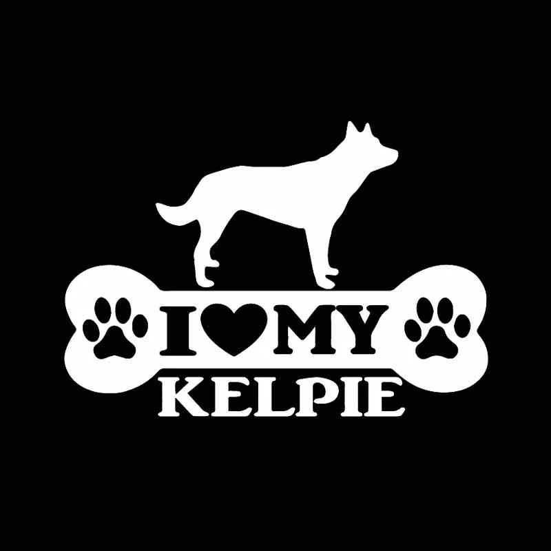 I Love My Kelpie Bone Car Sticker Sheep Dog Windshield Bumper Motorcycle Helmet Decal KK Vinyl Cover Scratches Auto Decoration