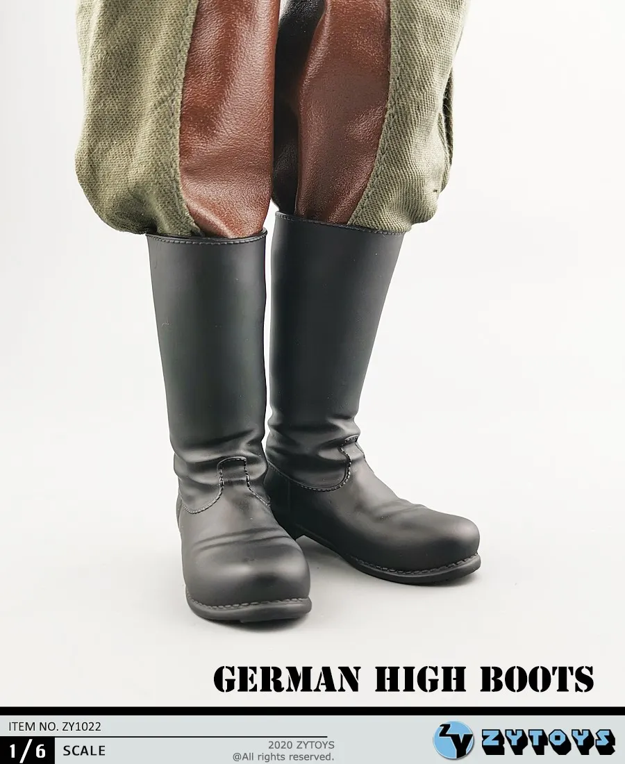 1/6 WWII German Army Boots Men's Riding Shoes Black ZY1022 For 12inch Action Figure Male Soldier Model Accessories Collection