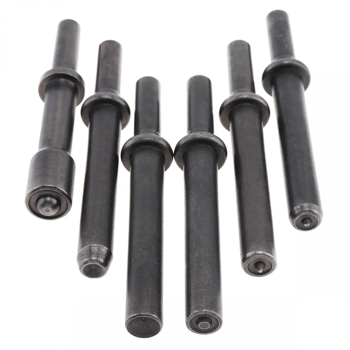 6pcs/set Hard 45# Steel Solid Air Rivet Gun Impact Head Pneumatic Tool Accessories for Drilling Rusting Removal