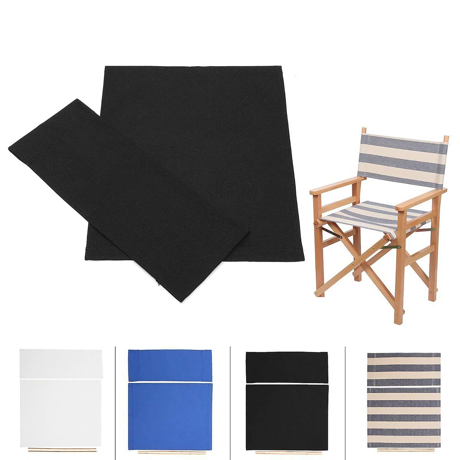 Replacement Canvas Directors Chairs Cover Stool Protector Chairs Canvas Covers Simple Solid Seat Covers Set Outdoor Yard Garden