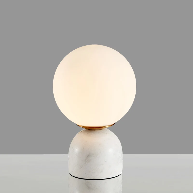 Nordic Creative Fashion Marble Table Lamp Post Moderm Simple Study Room Children Room Desk Light Bedroom Glass LED TableLighting