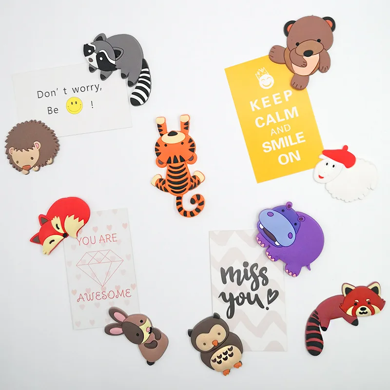 

Creative Cartoon PVC Fridge Magnets Zoo Animal Magnetic Toys Toddler Souvenir Refrigerator Magnets Home Decor Magnetic Stickers