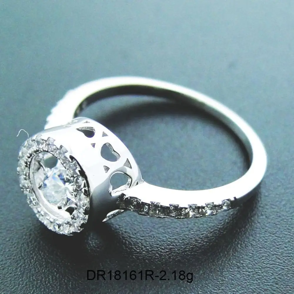 Hot Selling 100% 925 Sterling Silver Dancing CZ Ring For Women Engagement Wedding Party Birthday Gift Jewelry
