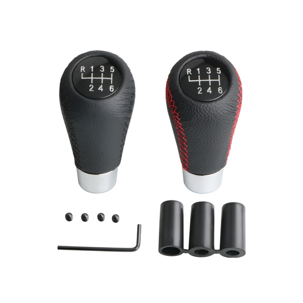 

6-скоростной автомобильный алюминиевый кожаный ручной рычаг переключения передач из смолы, ручка переключения передач AT MT, ручки в форме ручки, подходят для Honda Toyota Nissan