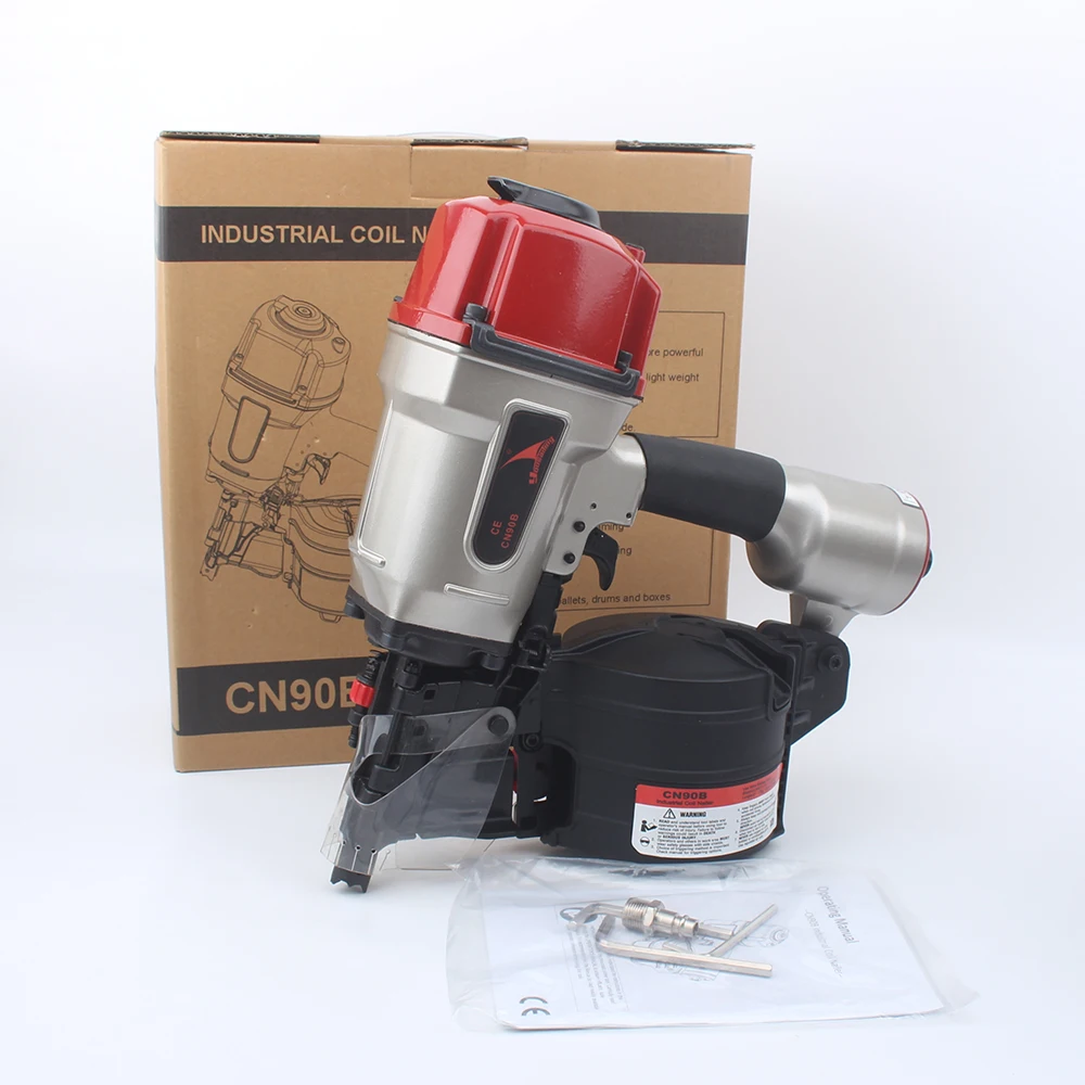 Quality YOUSAILING CN90B Pneumatic Industrial Coil Nailer Efficient Light Roll Nail gun For Pallet Making Nail Depth Adjustable