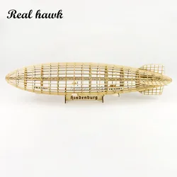 Real Hawk DIY Static Model Building Model 1:408 LZ-129 Hindenburg Zeppelin Airship 600mm Length Wooden Toy Building Toys Gift RC
