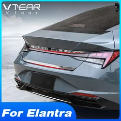 Vtear Car Rear Door Trim Cover Tailgate Bottom Trim Above License Plate Strip Exterior Accessories For Hyundai Elantra 2021