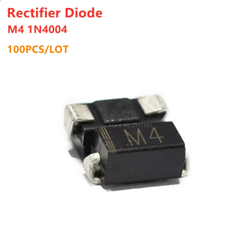 

100PCS/LOT M4 1N4004 SMD 1A 400V Rectifier Diode