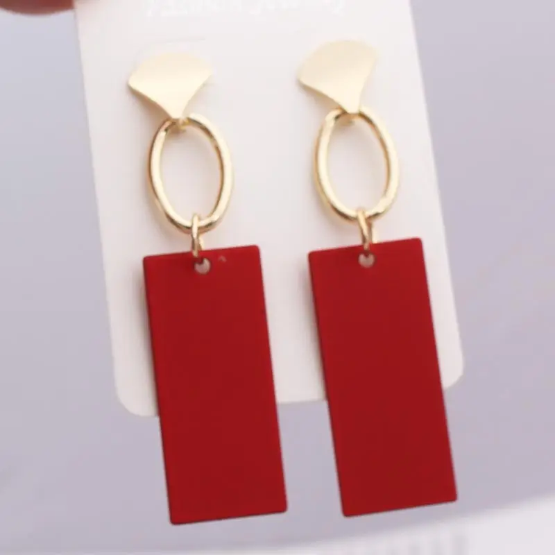 2019 Vintage Earrings Large for Women Statement Earrings Geometric Golden Color Metal Pendant Earrings Trend Fashion Jewelry