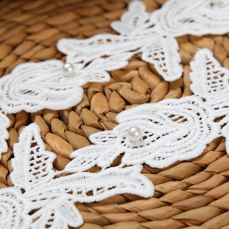 

20Yards 10.5X7.5cm White Flowers Rose Lace Trims DIY Handmade Necklace Pendant Home Sofa Curtain Skirt