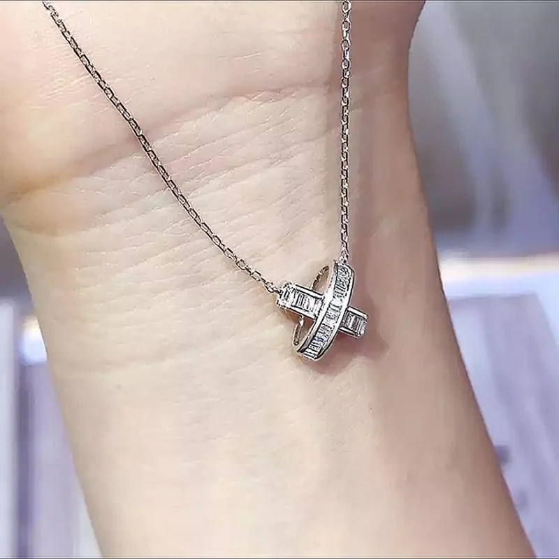 CAOSHI Fashionable Exquisite X Shape Pendant Necklace Women's Luxury Jewelry for Wedding Engagement Accessories Wholesale Bulk