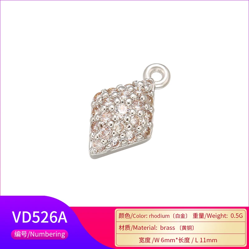 ZHUKOU 6x11mm Unique and compact crystal pendant for women necklace handmade DIY earrings jewelry accessories model 2 Pcs:VD526