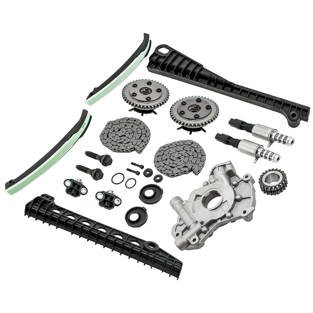 5.4L 3V Timing Chain 2004 2005 2006 2007 2008 Oil Pump Kit+Cam Phasers+Solenoid For Ford F150 For Lincoln