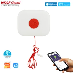 Wolf Guard WiFi SOS Button Health Alert Systems Personal Alarm Security Waterproof for Elder/Child Work with Alexa/Google