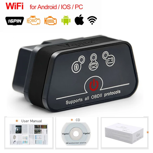 2026 Icar2 Vgate V2.1 OBD2 Scanner Bluetooth Wifi Automotive Diagnose Scanner Tool OBD II Codelezer voor Android/PC/iOS