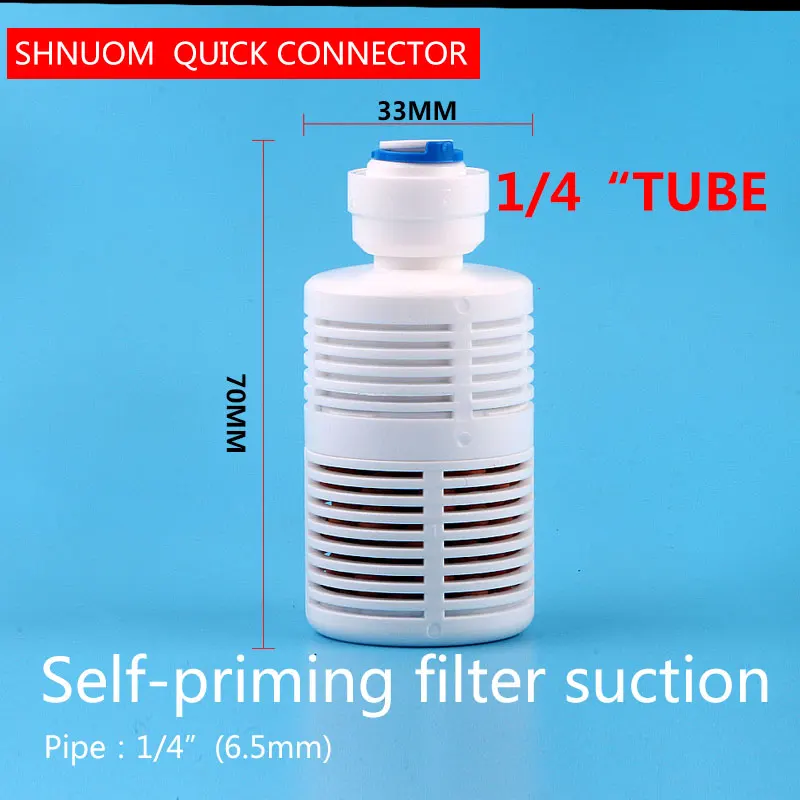 1/4 "InterceptorกรองWhithร่วมอย่างรวดเร็วROเครื่องกรองน้ำกรองหัวดูดของปั๊มกรอง1/4" ท่อ
