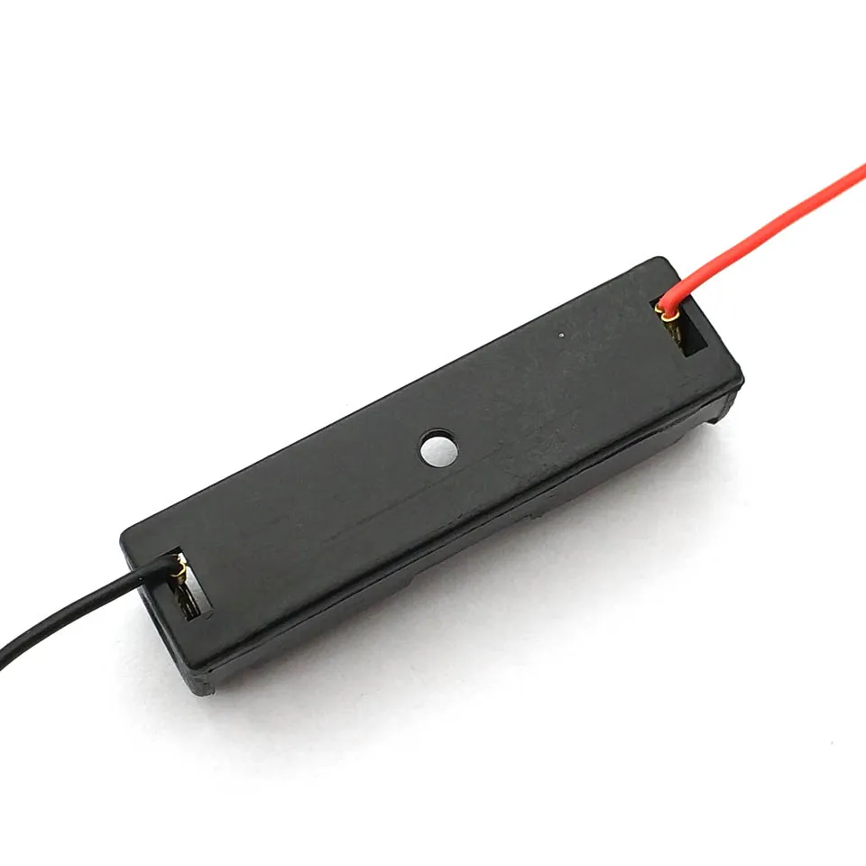 1 sztuk pojedyncze gniazdo AAA bateria komórkowa klip pojemnik do przechowywania Box z przewody doprowadzające DIY przechowywanie baterii przypadki Solderless dla baterii AAA