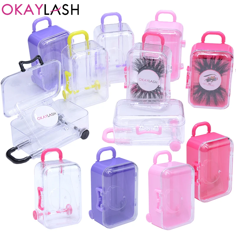 OKAYLASH Mini Steel Empty Case High Quality 25mm long Eyelash Packaging Box Attractive Lashes Suitcase Wholesale Factory Price