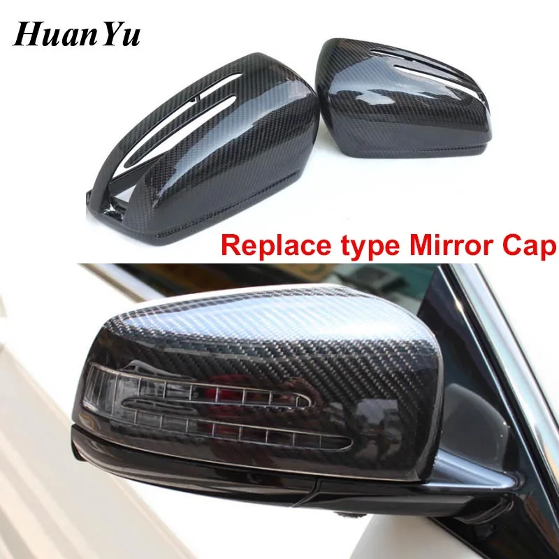 W204 Replacement Mirror Cover for Mercedes-Benz A B C E S CLA CLS GLA class Carbon Fiber Rearview Caps W176 W117 W218 W212 W207